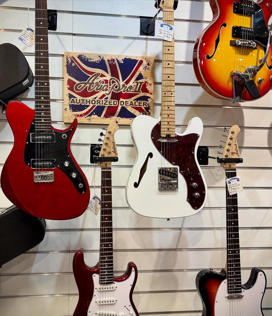 Aria Guitars Display at Hobgoblin Canterbury